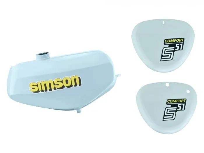 Tank Set Lichtgrau, S51C, S70C COMFORT, versiegelt, mit Aufkleber Simson