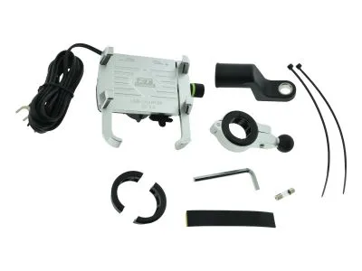 CNC Handyhalter SILBER mit USB-Ladefunktionfunktion JAWA Simson S51 S50 MZ