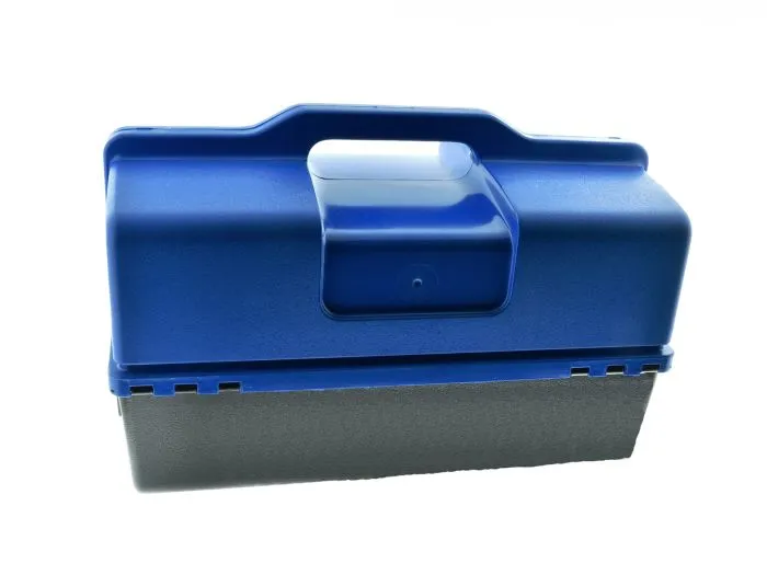 Werkstattkoffer Mehrzweckkasten DDR-Style - blau/schwarz