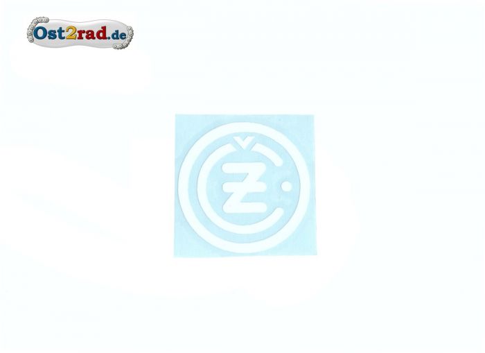 Aufkleber CZ Logo rund weiss