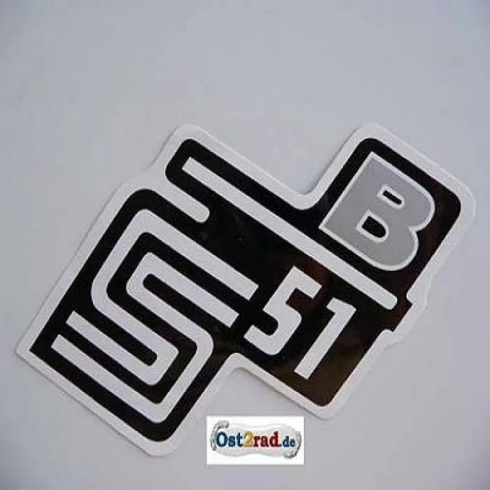 Stickers for side cover S51 "B" in silver / white