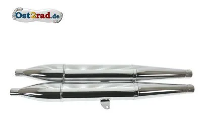 Auspuff Paar, MZ BK350 Auspuff Zigarre