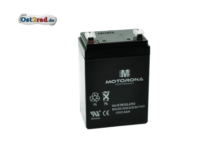 Blei-Gel-Batterie 12V 2,6Ah passend für Simson Vape Zündung