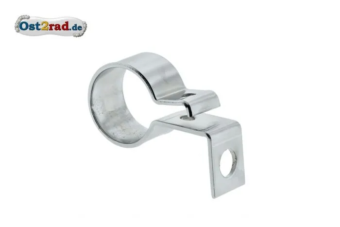 Klemmschelle Auspuff chrom vorn mit Haltewinkel AWO 425 Sport für 30mm Krümmer