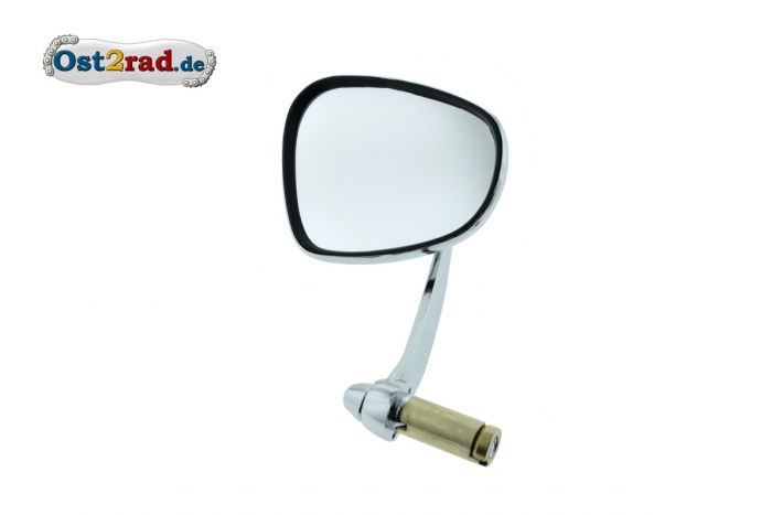Preview: Steering first corner mirror Oldtimer MZ , Nephritic form rear-view mirror, chrome