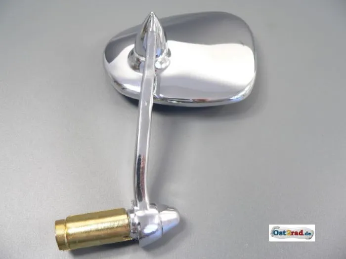 Steering first corner mirror Oldtimer MZ , Nephritic form rear-view mirror, chrome