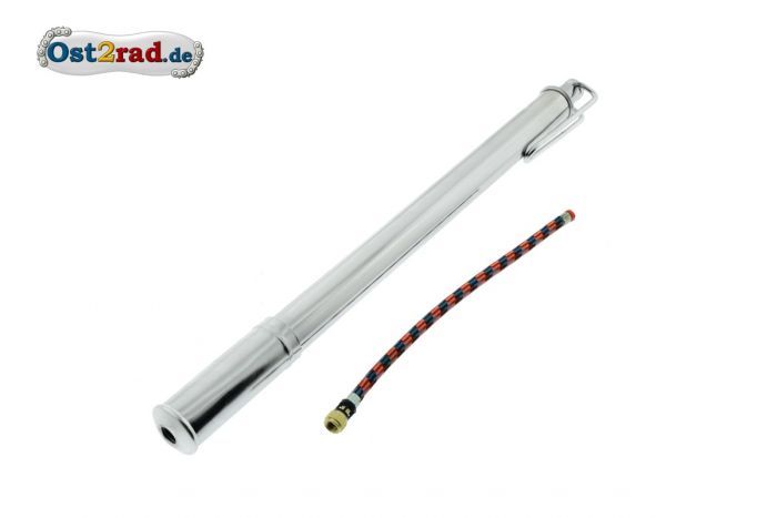 Air pump, chrome plated for SIMSON, MZ and Jawa models, 350mm