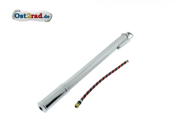Air pump, chrome plated for SIMSON, MZ and Jawa models, 390mm