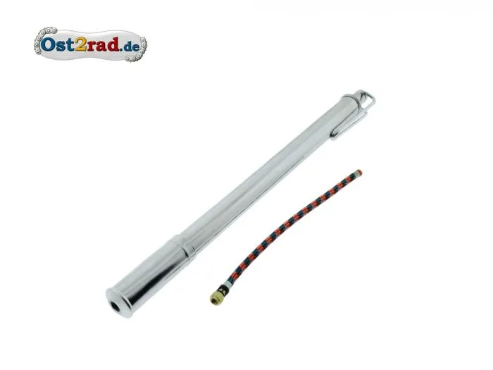 Air pump, chrome plated for SIMSON, MZ and Jawa models, 390mm