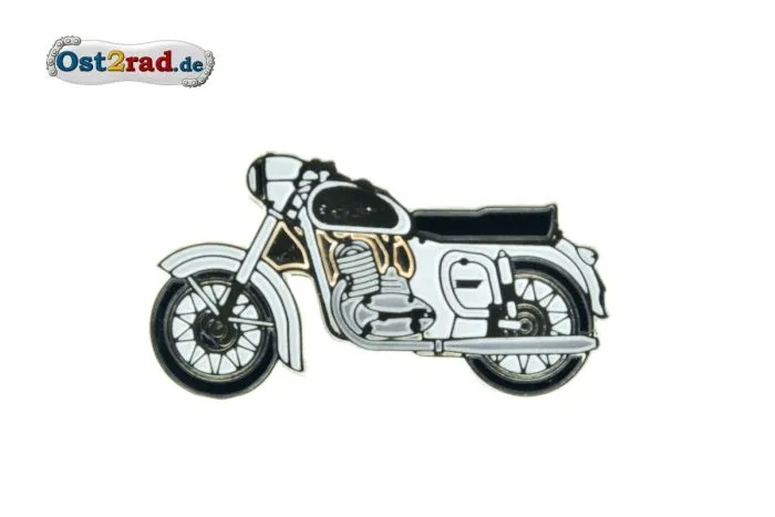 Pin JAWA 350 weiß/gold