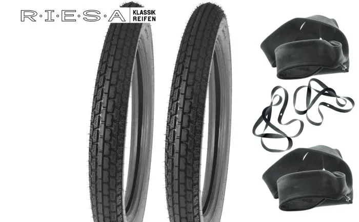 Reifensatz 2x 2,75-19 Riesa für RT125-0, Originalprofil