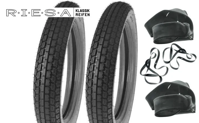 Reifensatz 2x 4,00-19 RIESA Reinf. für Ural Dnepr BMW-Oldtimer