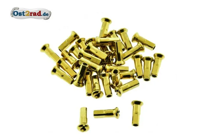 Satz Nippel für Speiche M3,5 + 3mm Titan Beschichte Gold