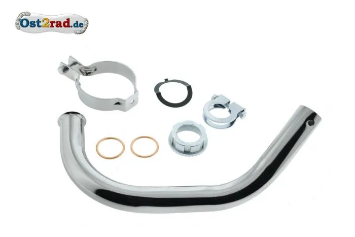 SET Krümmer KR51/2 komplett mit Befestigungsschelle für Auspuff