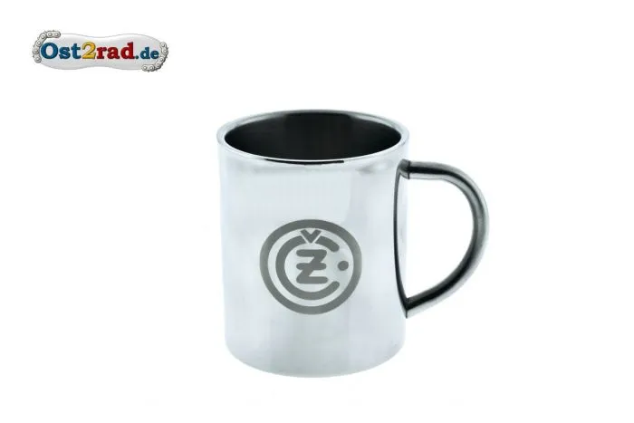 Thermotasse Edelstahl silber CZ
