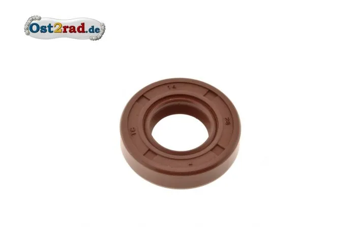 Wellendichtring 14x28x07 braun Doppellippe