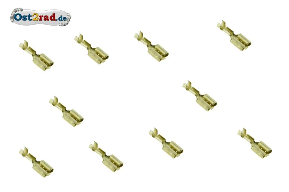10er Pack Flachsteckhülse unisoliert mit Zunge 6,3 mm 10er Pack Flachsteckhülse unisoliert mit Zunge 6,3 mm