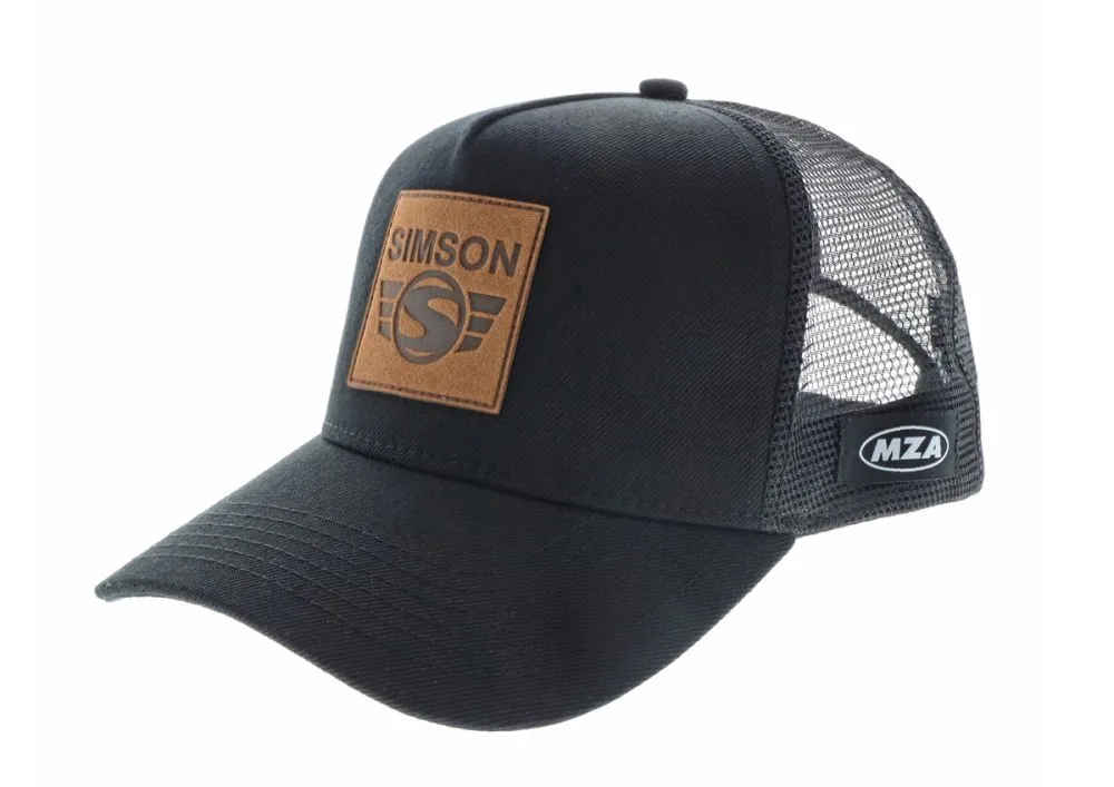 Trucker Cap Basecap schwarz SIMSON-Lederpatch Trucker Cap Basecap schwarz SIMSON-Lederpatch