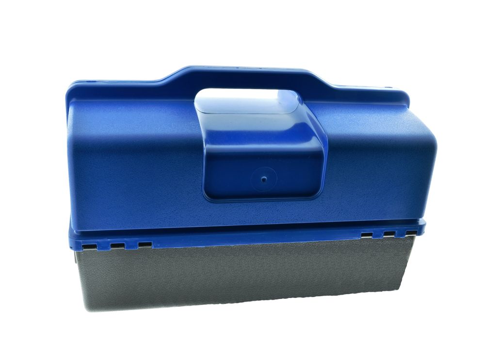 Werkstattkoffer Mehrzweckkasten DDR-Style - blau/schwarz