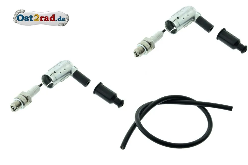 2- Zylinder Set Zündkerze Kerzenstecker Zündkabel für Jawa, BK350 2- Zylinder Set Zündkerze Kerzenstecker Zündkabel für Jawa, BK350