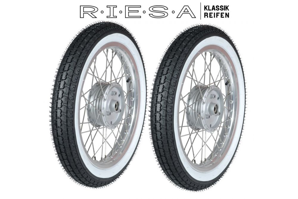 2x Komplettrad Alu-Edelstahl, Weisswand, für Simson S50 S51 Vogelserie 2x Komplettrad Alu-Edelstahl, Weisswand, für Simson S50 S51 Vogelserie