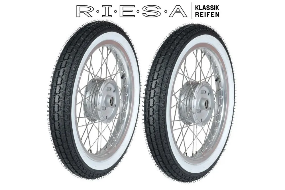 2x Komplettrad Alu-Edelstahl, Weisswand, für Simson S50 S51 Vogelserie 2x Komplettrad Alu-Edelstahl, Weisswand, für Simson S50 S51 Vogelserie