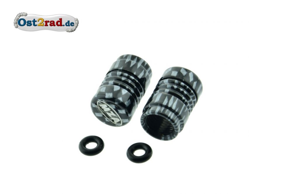 2x Ventilkappen Alu carbon eloxiert inkl. O-Ringe 2x Ventilkappen Alu carbon eloxiert inkl. O-Ringe