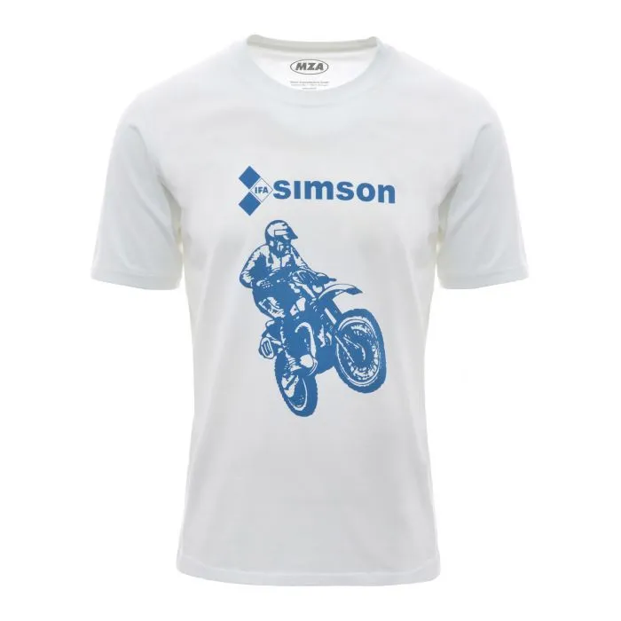 T-Shirt SIMSON Cross Fahrer weiss