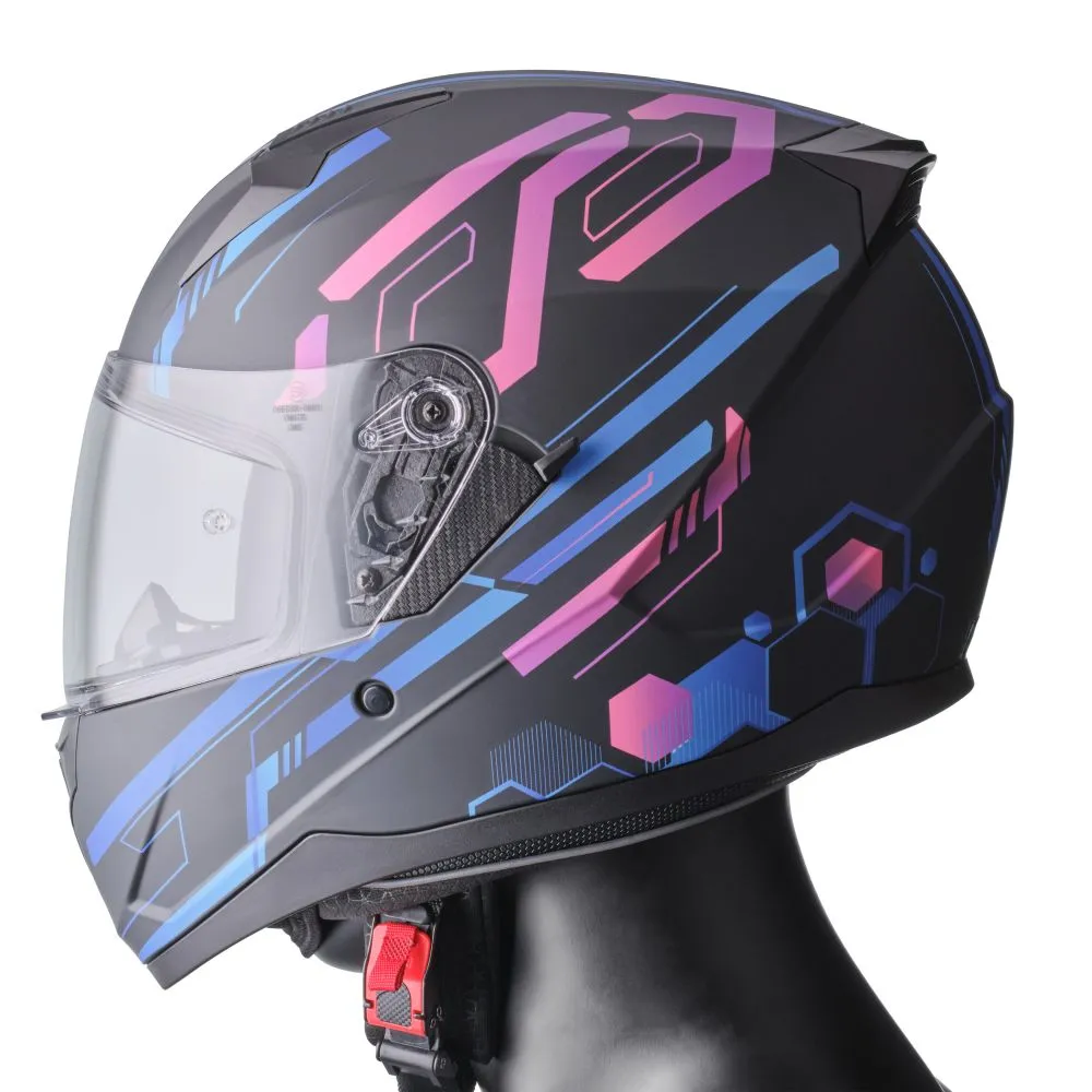 Integralhelm Hexago Graphic gms matt-blau-violett Integralhelm Hexago Graphic gms matt-blau-violett