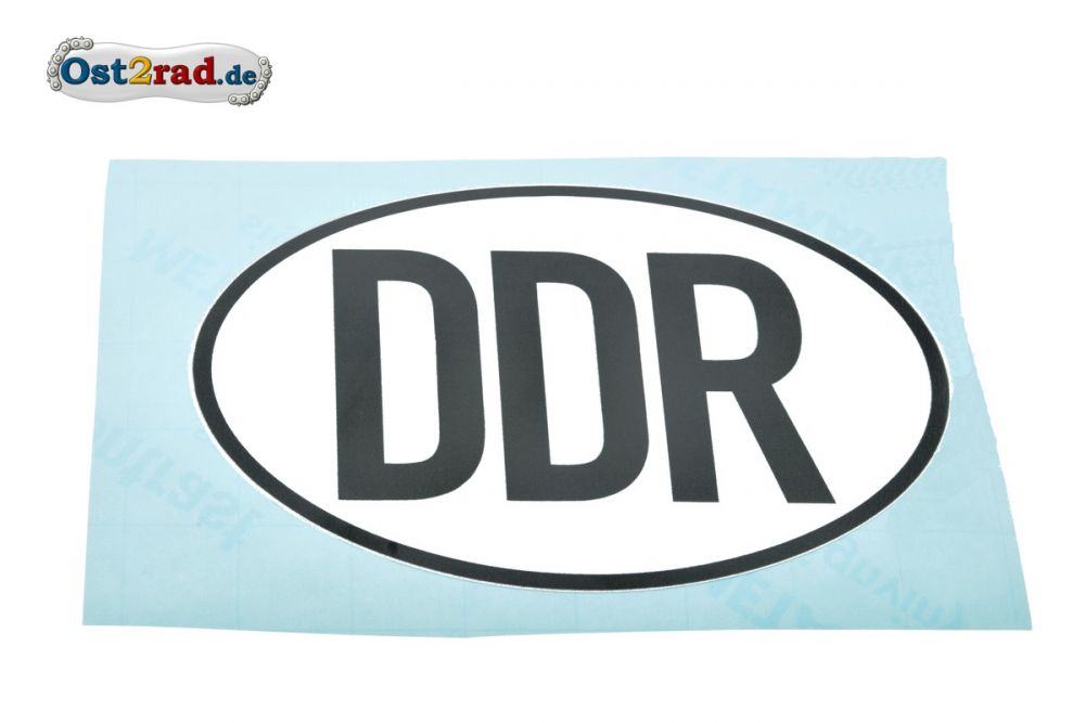 Aufkeber DDR schwarz weiß 14cm Aufkeber DDR schwarz weiß 14cm