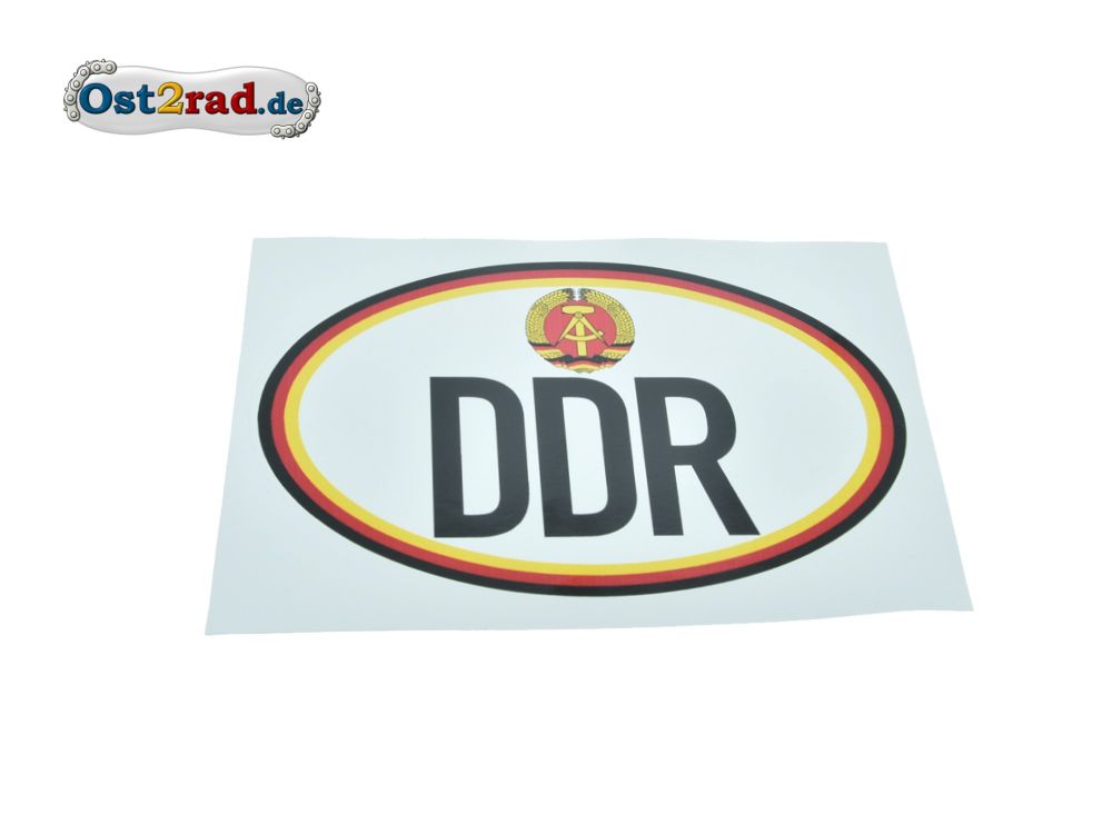 Aufkleber oval DDR mit Wappen Aufkleber oval DDR mit Wappen