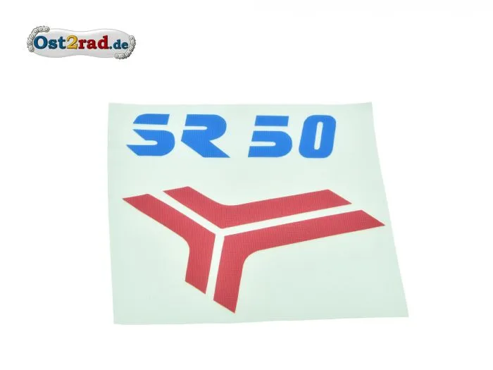 Aufkleber für Beinblech SR50 rot/blau - Originalteil
