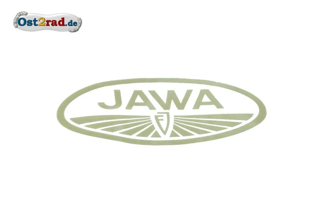 Aufkleber Jawa Logo ""FJ"" oval gold groß