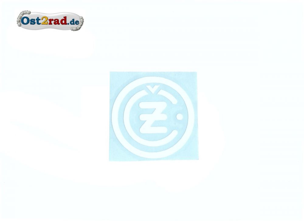 Aufkleber CZ Logo rund weiss