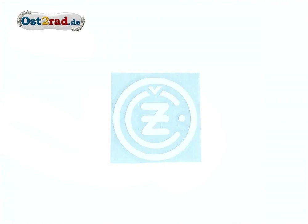 Aufkleber CZ Logo rund weiss