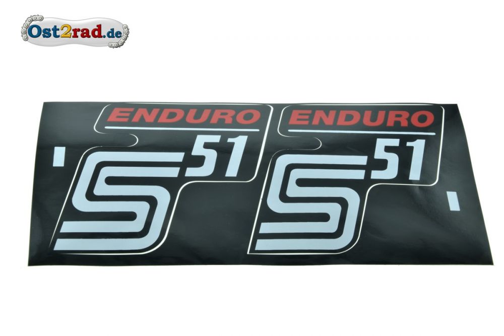 Aufkleber PAAR Seitendeckel S51 Enduro rot - Großbuchstaben Aufkleber PAAR Seitendeckel S51 Enduro rot - Großbuchstaben