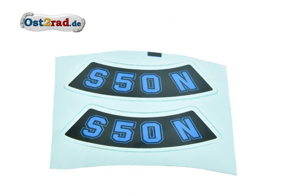 Aufkleber Seitendeckel Simson S50 N geschwungen blau