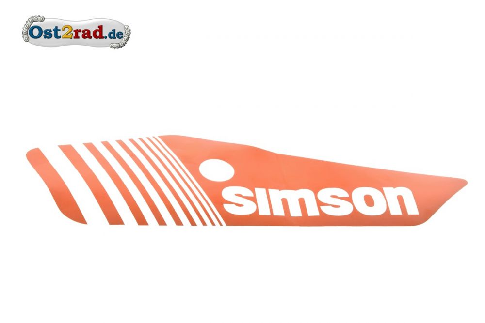 MZA Klebefolie Für Simson S53/S83 Seitendeckel, Rechts, Rot/weiß