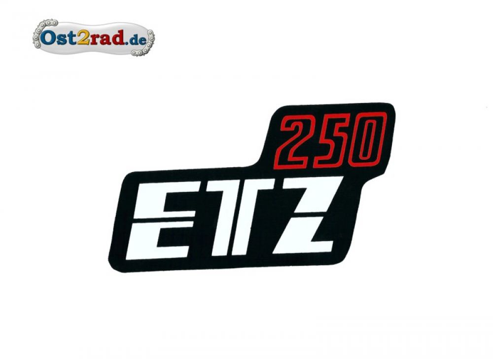 Aufkleber für Seitendeckel MZ ETZ250 schwarz/rot Aufkleber für Seitendeckel MZ ETZ250 schwarz/rot