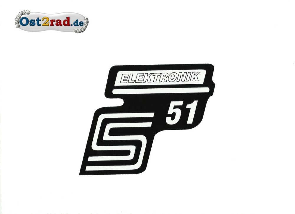 Sticker for page lid S51 "Elektronik" white Sticker for page lid S51 "Elektronik" white