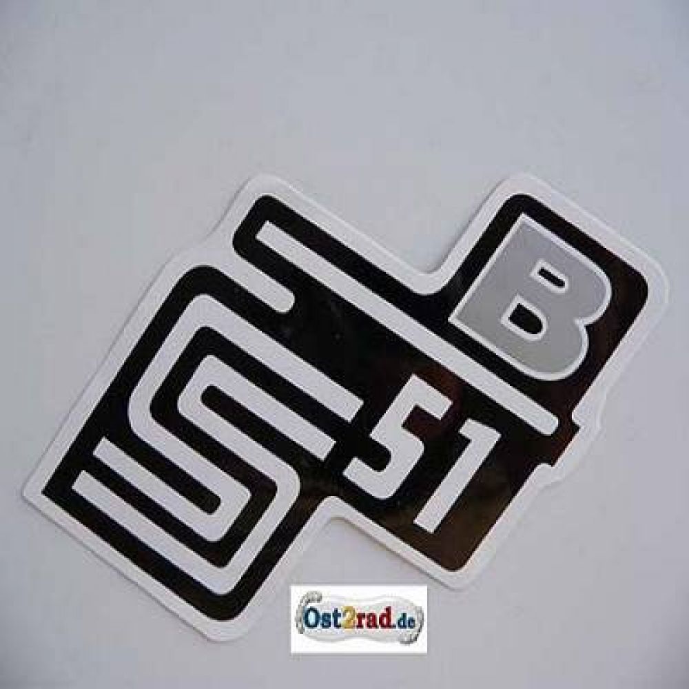 Stickers for side cover S51 "B" in silver / white