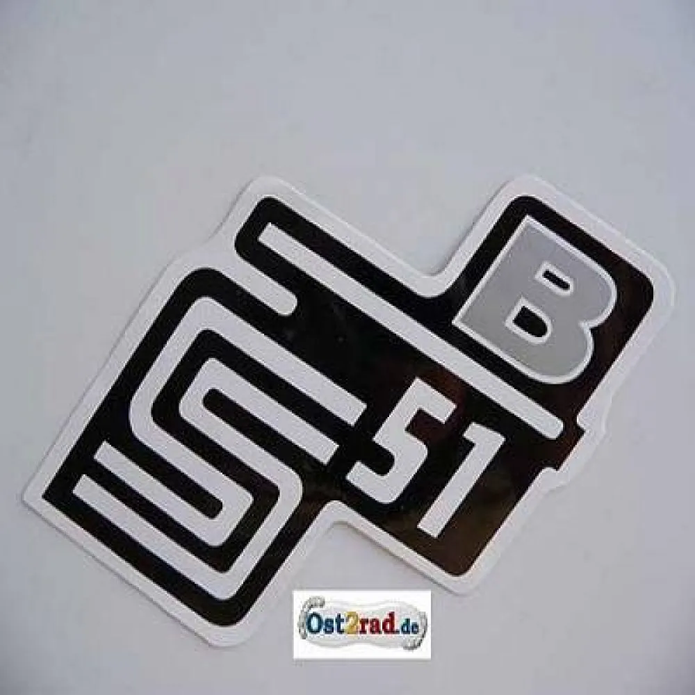 Stickers for side cover S51 "B" in silver / white