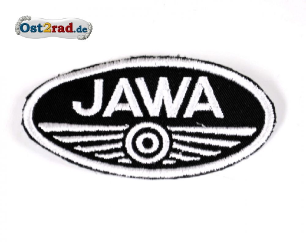 Aufnäher Jawa Logo oval klein schwarz/weiß