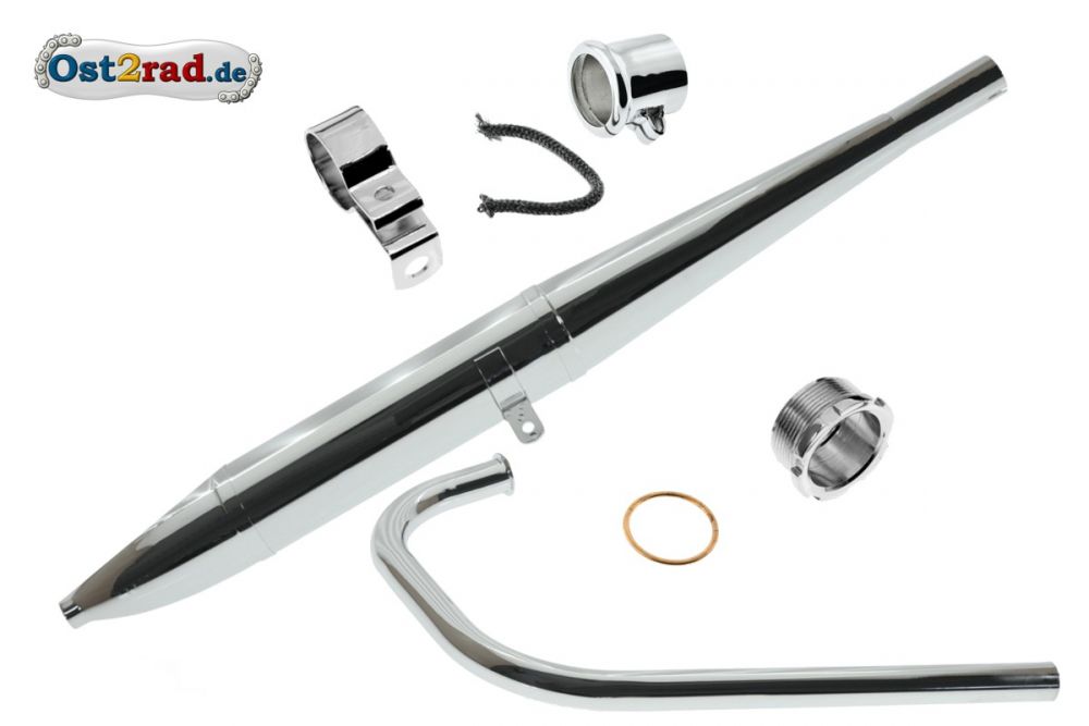 Auspuff SATZ AWO Sport 95cm ø35mm Zigarre chrom Auspuff SATZ AWO Sport 95cm ø35mm Zigarre chrom