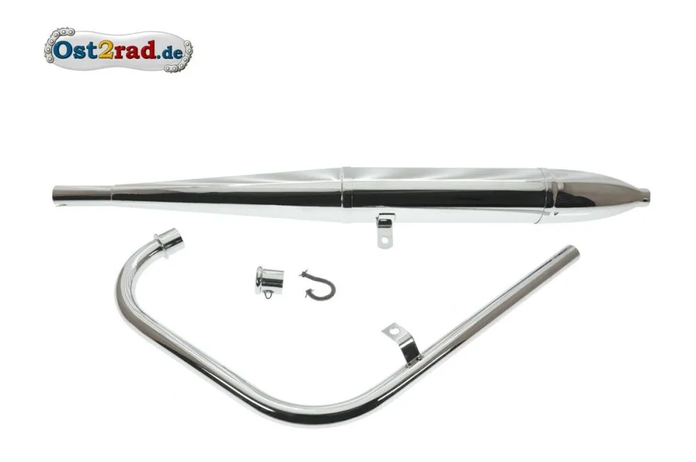 Auspuff SATZ AWO Touren 95cm ø30mm Zigarre chrom - mit Steckkrümmer Auspuff SATZ AWO Touren 95cm ø30mm Zigarre chrom - mit Steckkrümmer