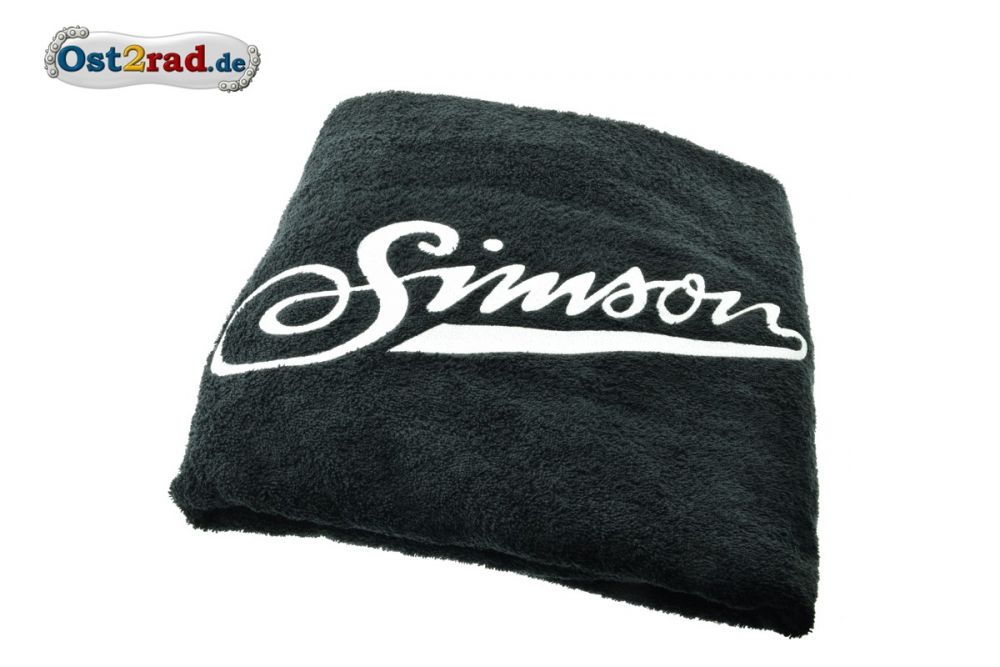 Badehandtuch 100x150cm schwarz mit SIMSON Schriftzug Badehandtuch 100x150cm schwarz mit SIMSON Schriftzug