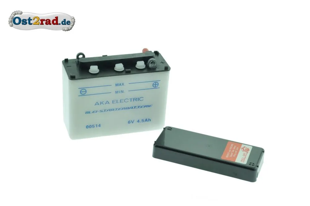 Batterie 6V 4,5A Simson Schwalbe KR51 1-2 ohne Säure (Preis zuzügl. Batteriepfand 7,50 €) Batterie 6V 4,5A Simson Schwalbe KR51 1-2 ohne Säure (Preis zuzügl. Batteriepfand 7,50 €)