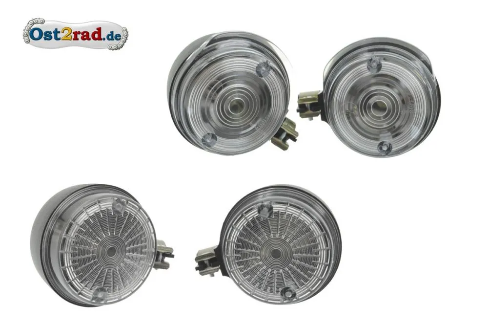 Blinker Satz WEISS passend für MZ TS ETZ Simson S51 S50 mit Prüfzeichen Blinker Satz WEISS passend für MZ TS ETZ Simson S51 S50 mit Prüfzeichen
