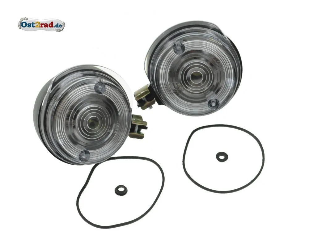 Blinker Paar vorn WEISS passend für MZ TS ETZ Simson S51 S50 mit Prüfzeichen Blinker Paar vorn WEISS passend für MZ TS ETZ Simson S51 S50 mit Prüfzeichen