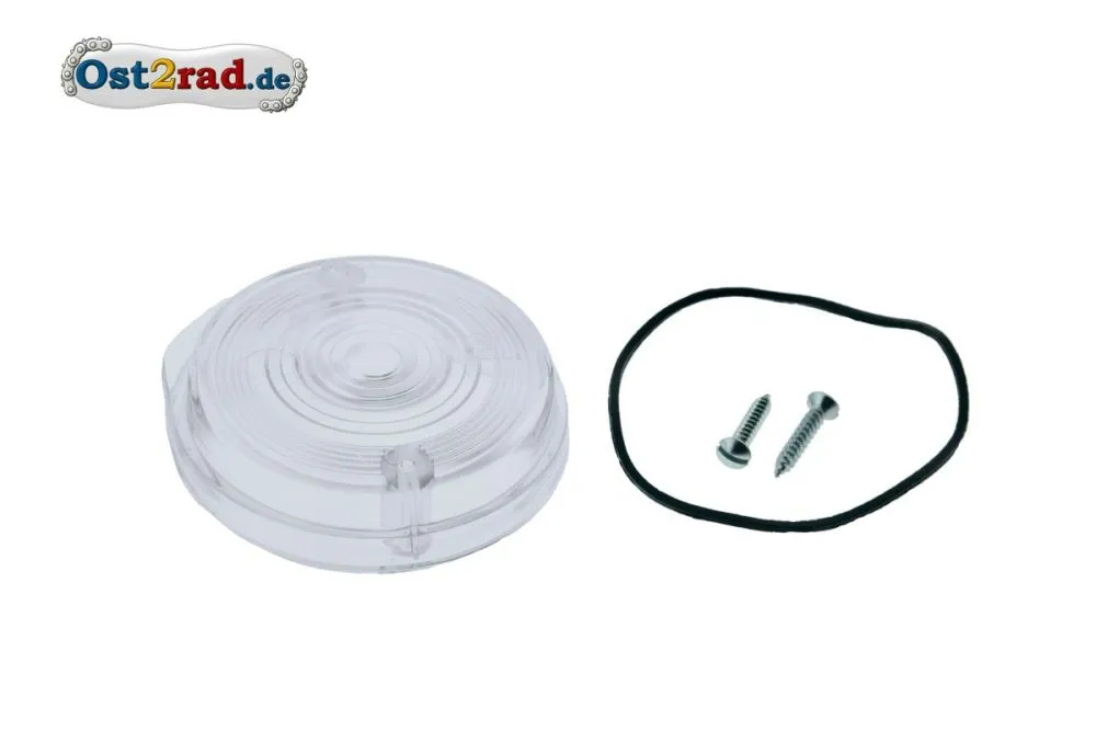 Blinkerkappe rund vorn passend für MZ SIMSON WEISS mit Prüfzeichen Blinkerkappe rund vorn passend für MZ SIMSON WEISS mit Prüfzeichen